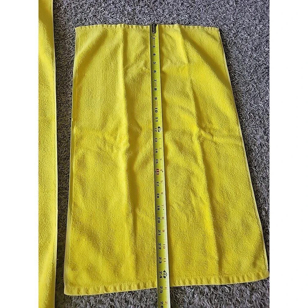 Vintage Fieldcrest Bath And Hand Towel Bright Yellow MADE In USA